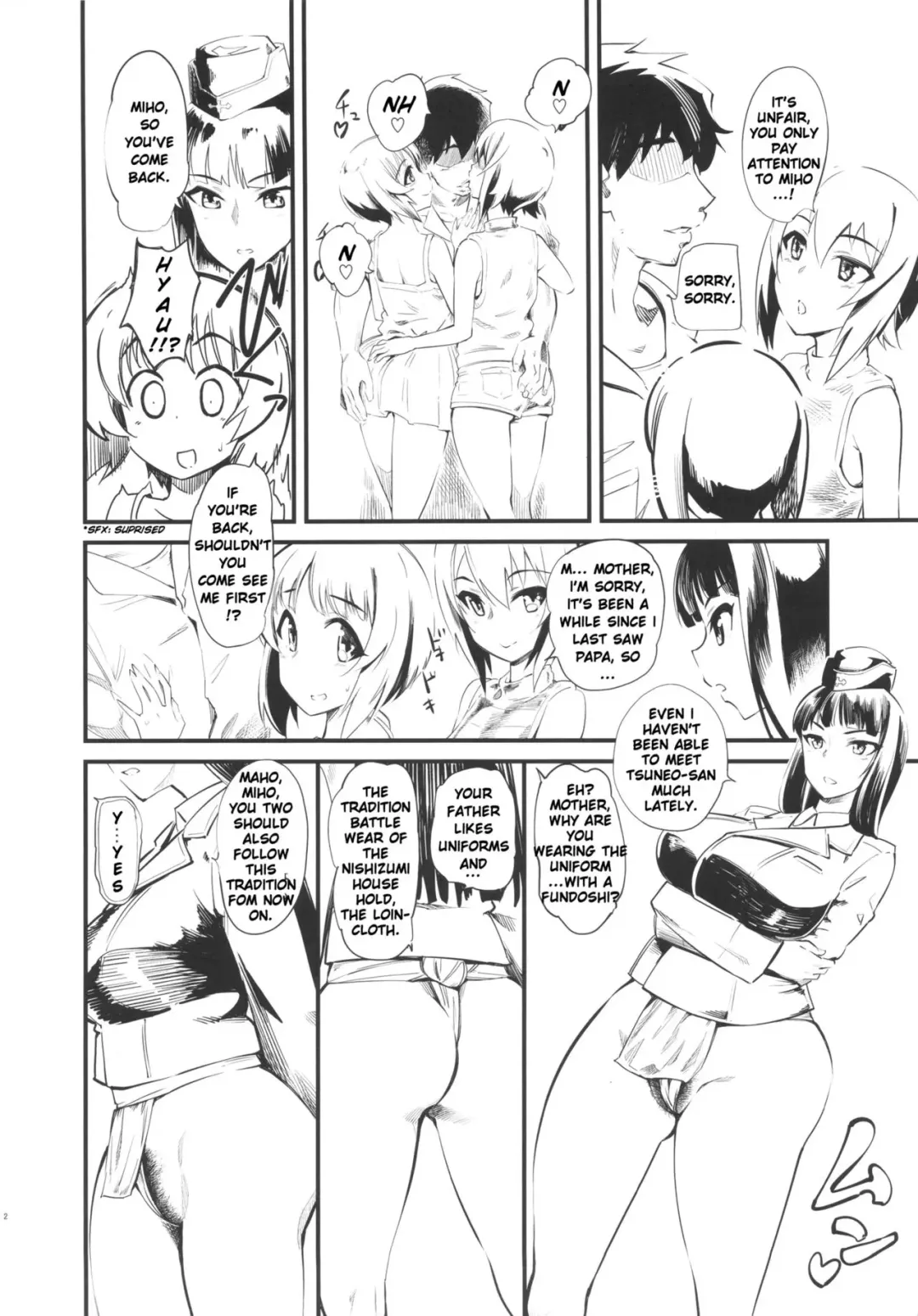 [Clover] Nishizumi-san-chi wa Nakayoshi 4P | Nishizumi Household Peaceful 4-some Fhentai - Page 3