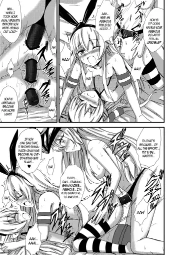 [Aikawa Ryou] Kuubo Wo-Kyuu-chan no Shimakaze Yuri Dorei Choukyou ~3P Choukyou Hen~ | Standard Carrier Wo-Class Shimakaze's Yuri Slave Training ~Threesome Training~ Fhentai - Page 18