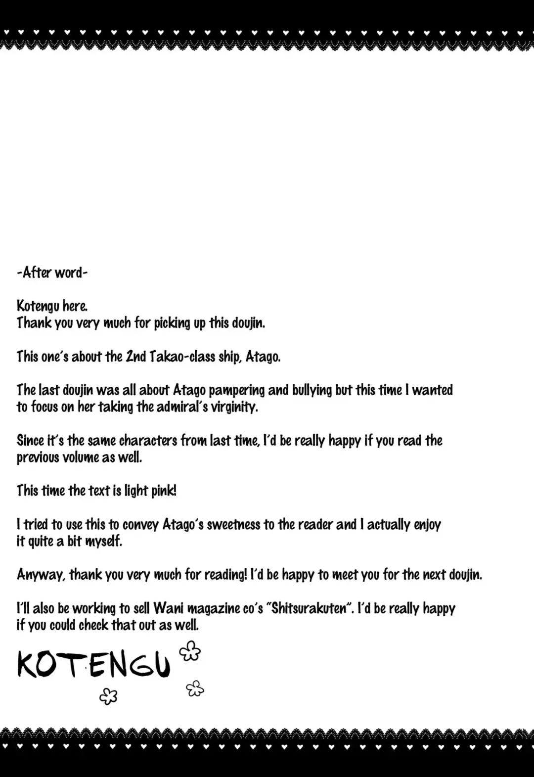 [Kotengu] Atago no Amaama Seikyouiku Fhentai - Page 23