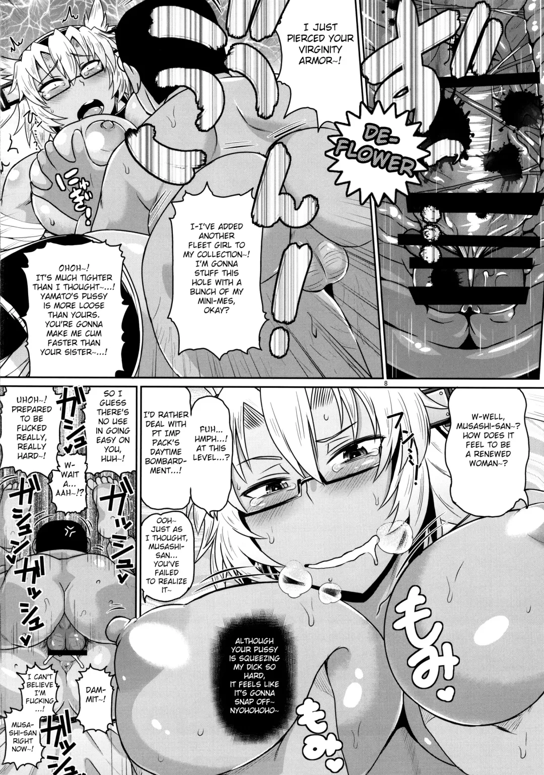 [Deep Valley] Senkan Musashi Ranshi Seiatsu Sakusen ~Kimoota Teitoku Chinpou Gyorai ga Musashi no Shojo Soukou o Chokugeki Kantsuu! Takumashii Nyotai o Bosen ni Kaisou Shite Shison Hanshoku Saseru Fhentai - Page 9