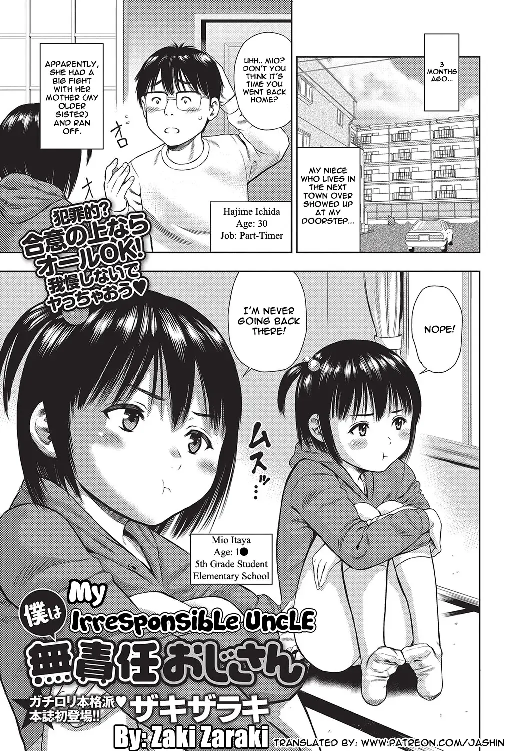 [Zaki Zaraki] Boku wa Musekinin Oji-san | My Irresponsible Uncle Fhentai - Page 1