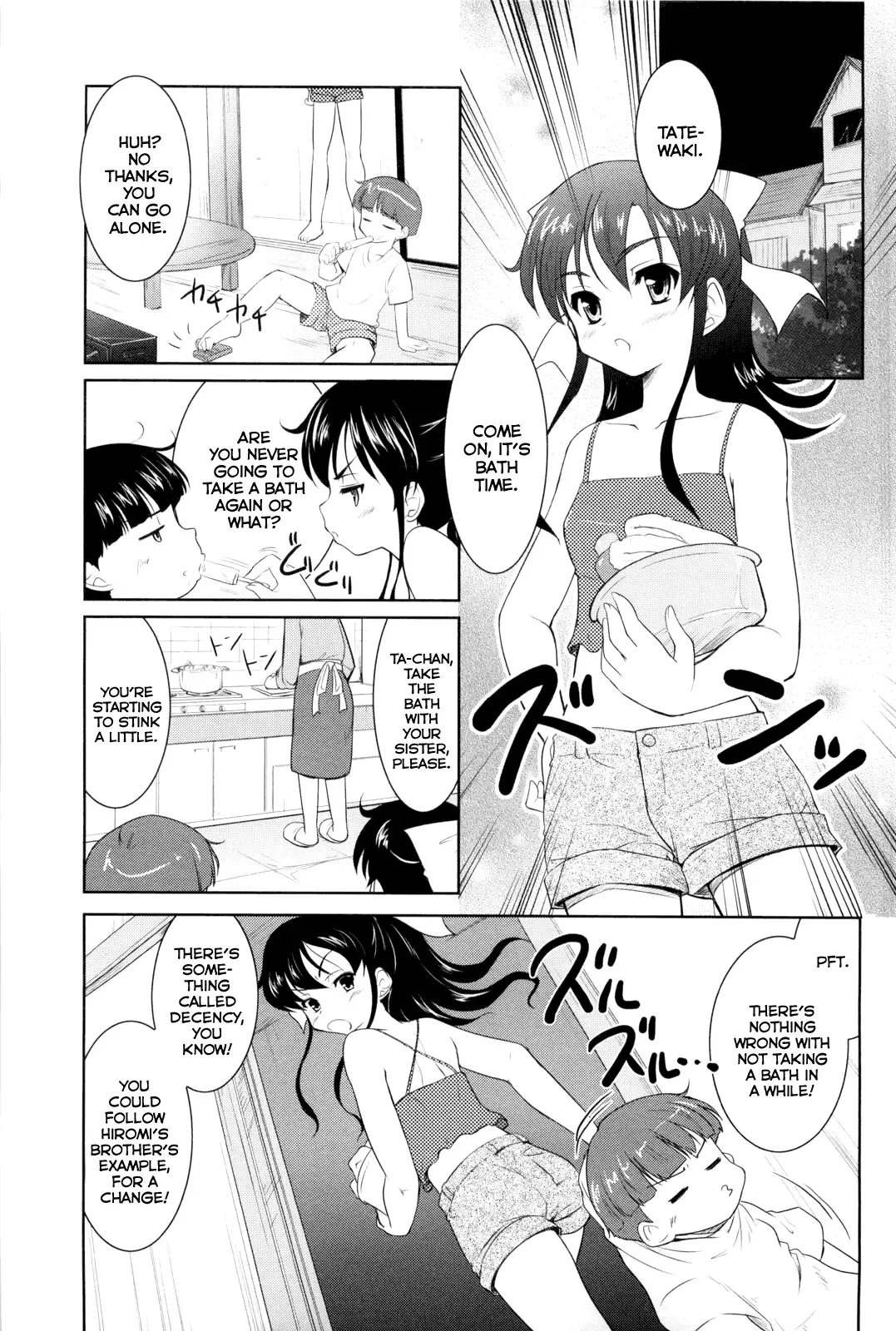 [Tohgarashi Hideyu] Neechan to Ofuro | Bathing with my Sister Fhentai - Page 1