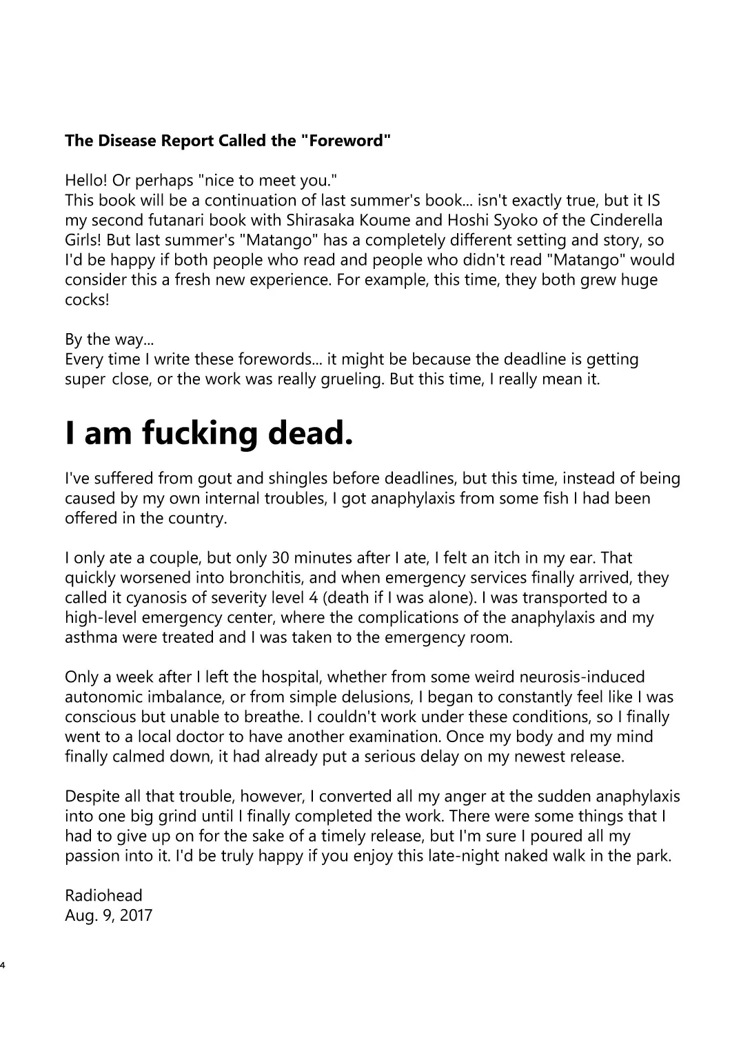 [Ameyama Denshin - Radiohead] Totsuzen Honoo ga Gotoku Fhentai - Page 4