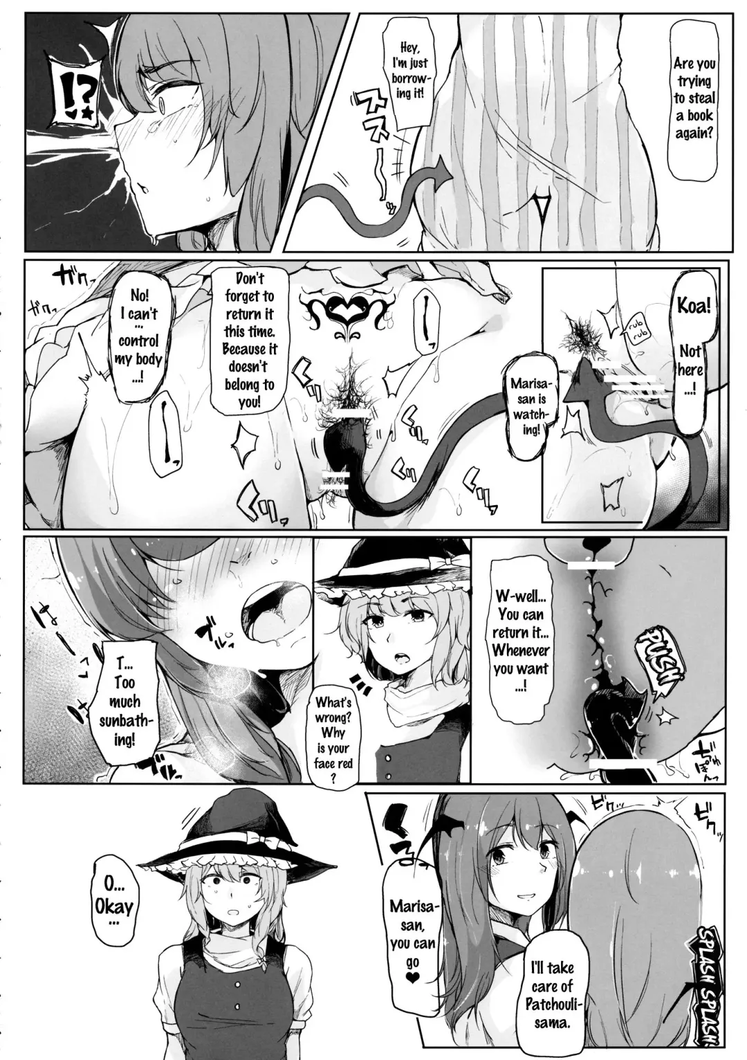 [Puyocha - Sakurayu Hal] Koakuma ga Marisa ni Patchouli to no Ai o Misetsukechau? Hon | Koakuma Lets Marisa Show Her Love For Patchouli? Hon Fhentai - Page 4