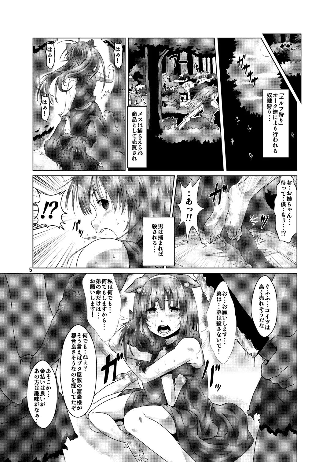 [Risei] Juukan Buta ni Otosareta Ookami Elf Fhentai - Page 4