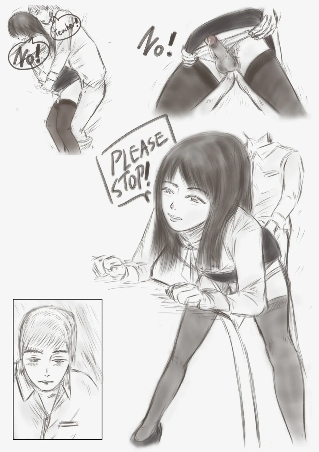 [Valdam] Crossdress teacher in toilet :  toilet rape Fhentai - Page 9