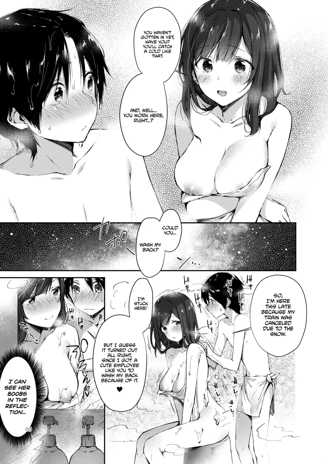 [Suihei Sen] Gensen Oppai Kakenagashi | Natural Boobies Hot-Springs Fhentai - Page 4