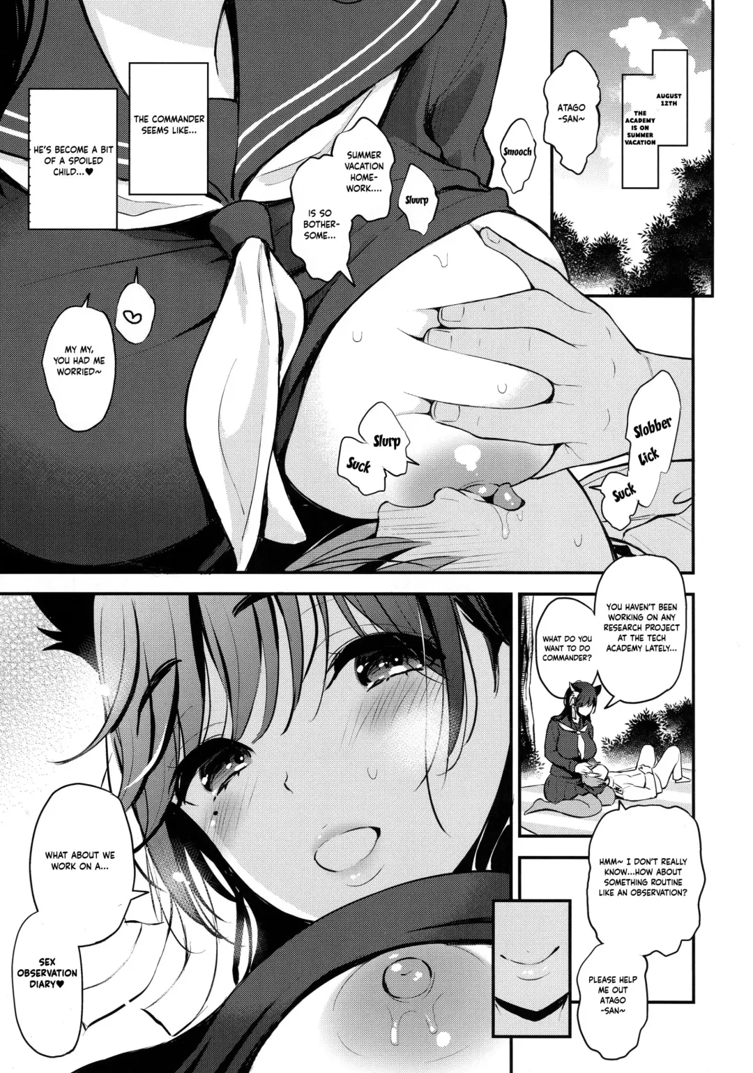 [Kotengu] Boku to Atago Onee-san no Natsuyasumi Sei Kansatsu Nikki Fhentai - Page 4