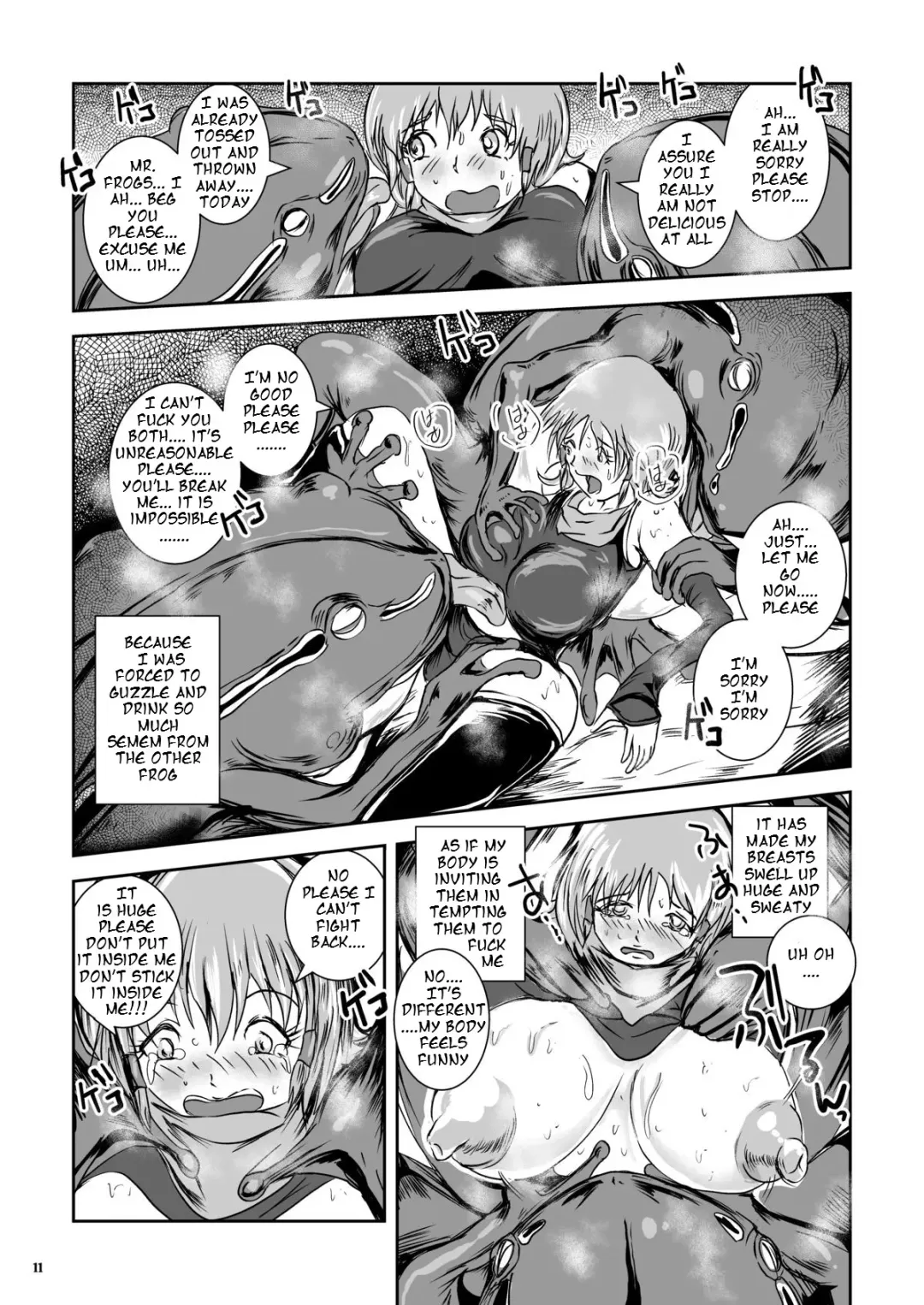 [Takaishi Fuu] Atsui Suana de Ase-Ippai no Kaeru Kan Fhentai - Page 11