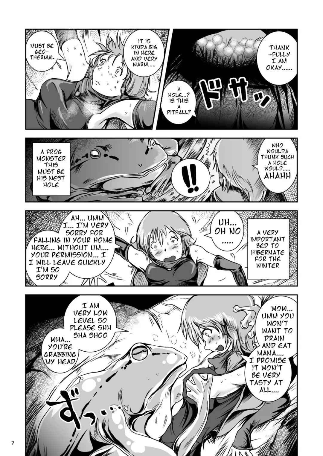 [Takaishi Fuu] Atsui Suana de Ase-Ippai no Kaeru Kan Fhentai - Page 7