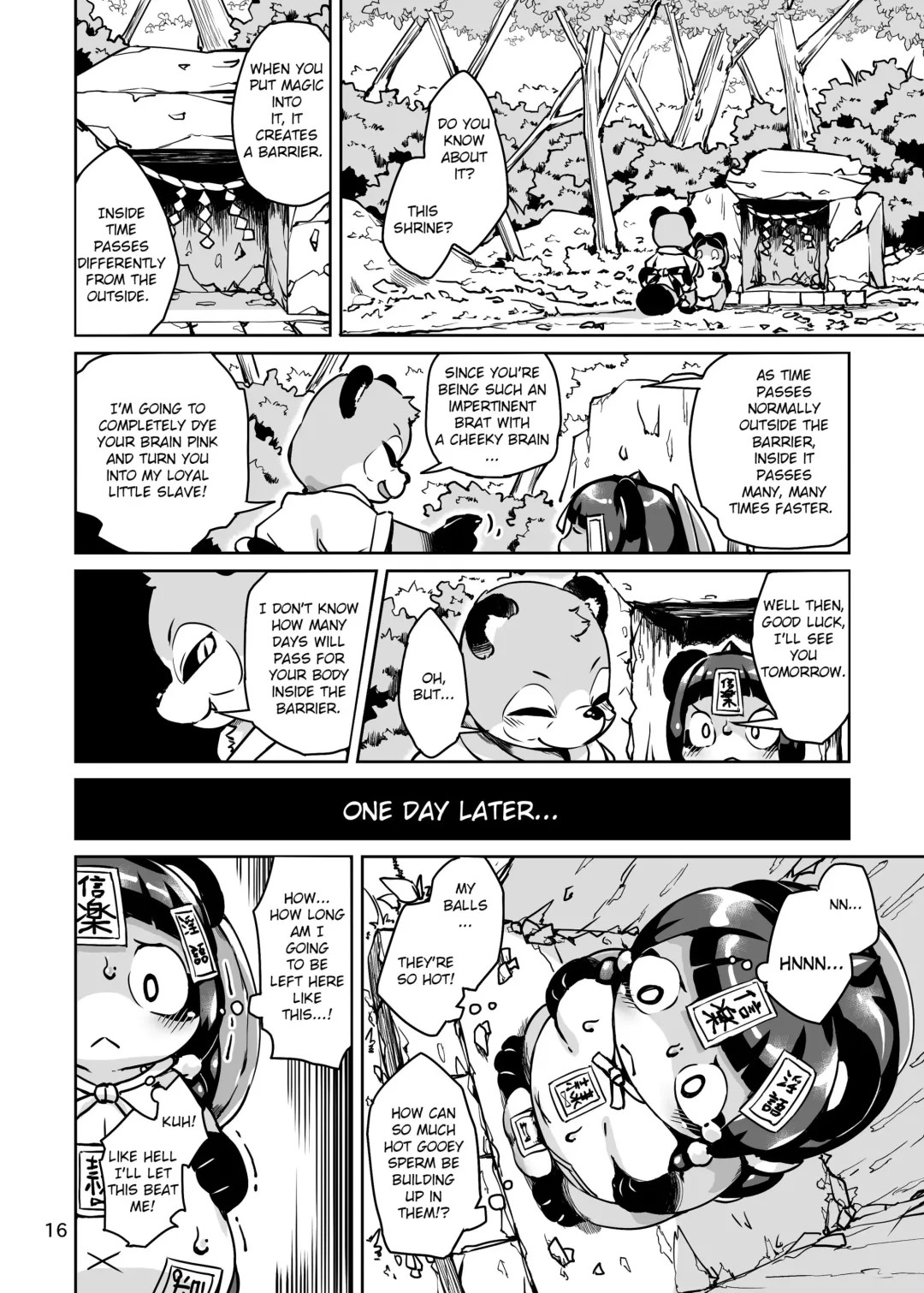 [Hansharu - Oseron] Taima Miko Rinka Tanuki Hen | Exorcist Shrine Maiden Rinka and the Strange Tanuki Fhentai - Page 16