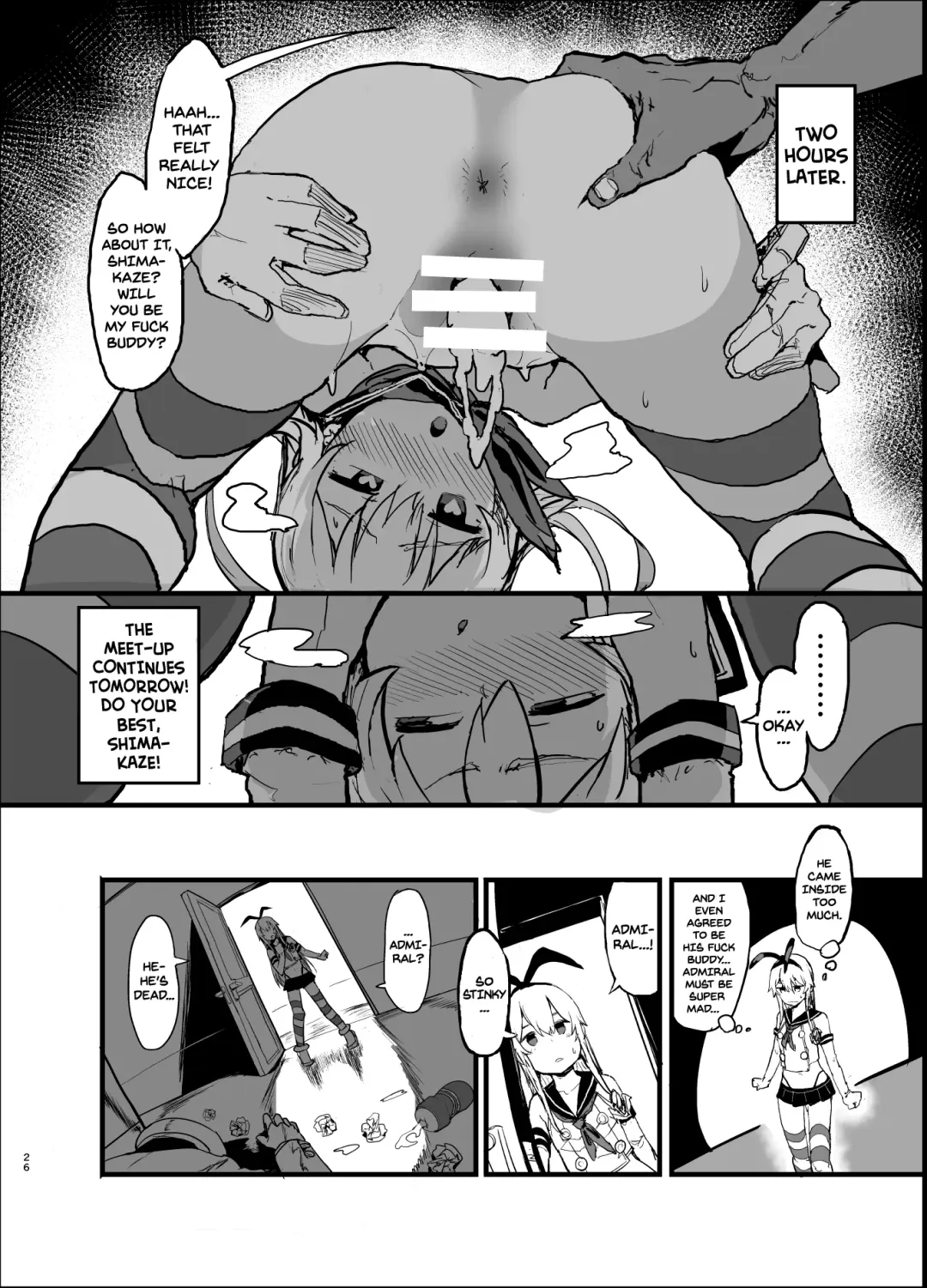 [Oosawara Sadao] Futokutei Tasuu no Otoko to Berochuu Sex Suru Shimakaze Netorase Bon | A Book Where Shimakaze Has Passionate Netorase Sex With a Large Number of Men Fhentai - Page 26