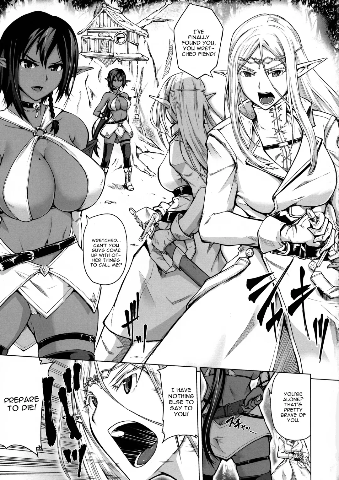 [Bizen Dorobune] Junpaku Elf to Kasshoku Elf to Chiisana Kyuuketsuki Fhentai - Page 5