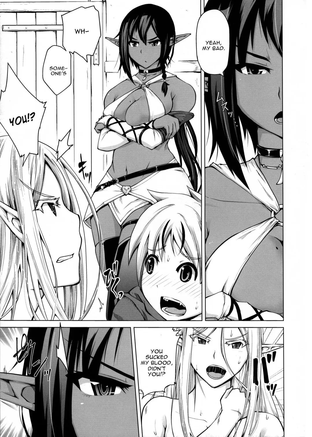 [Bizen Dorobune] Junpaku Elf to Kasshoku Elf to Chiisana Kyuuketsuki Fhentai - Page 7