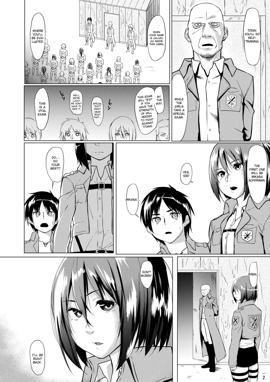 [Esuke] Mikasa to Kibishii Shiken!! | Mikasa's rough training Fhentai - Page 4
