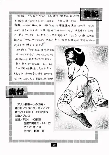 [Wanibuchi Akira] Anal Choukyou Shinobu Hen Fhentai - Page 30