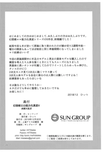 [Hits] Gensoukyou Ero Nouryoku-ka Ihen V Yousei Dairankou Fhentai - Page 23