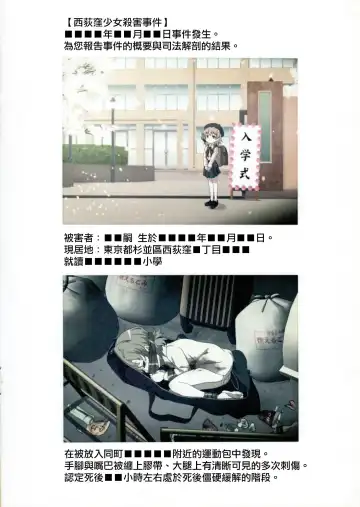 [Harasaki] Nishiogikubo Shoujo Satsugai Jiken Shihou Kaibou Kiroku Fhentai - Page 4