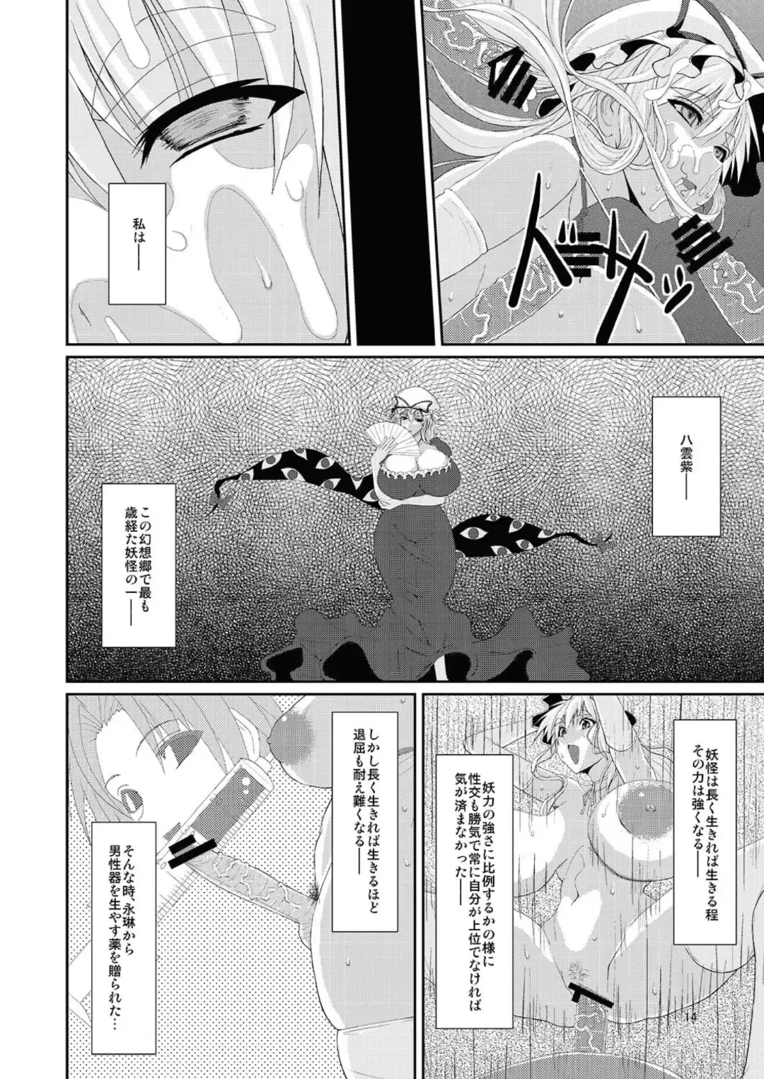 [Kurouku] Touhou Toshima Benjo - Futanari Baba Youkai Murasaki-hen - Fhentai - Page 14