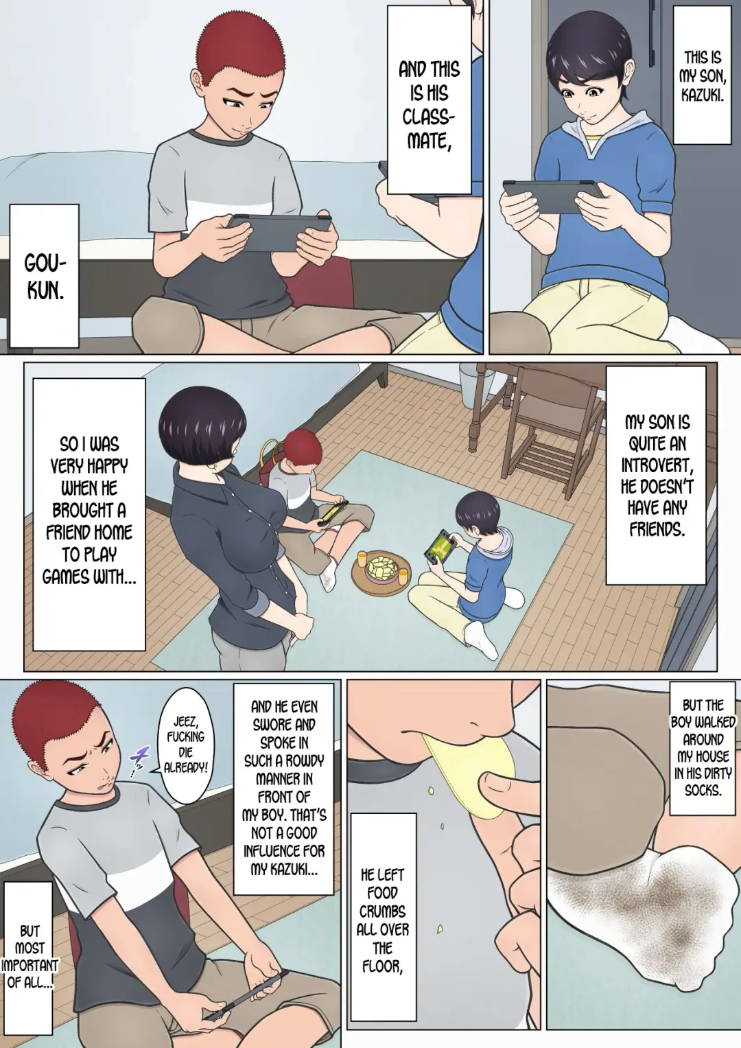 Musuko no Doukyuusei o Dorobou Atsukai Shite Shimatta Bakkari ni... ~Shitagi Feti no Warugaki ni Yowami o Nigirarete Shimatta Tsuyoki Mama~ Fhentai - Page 4