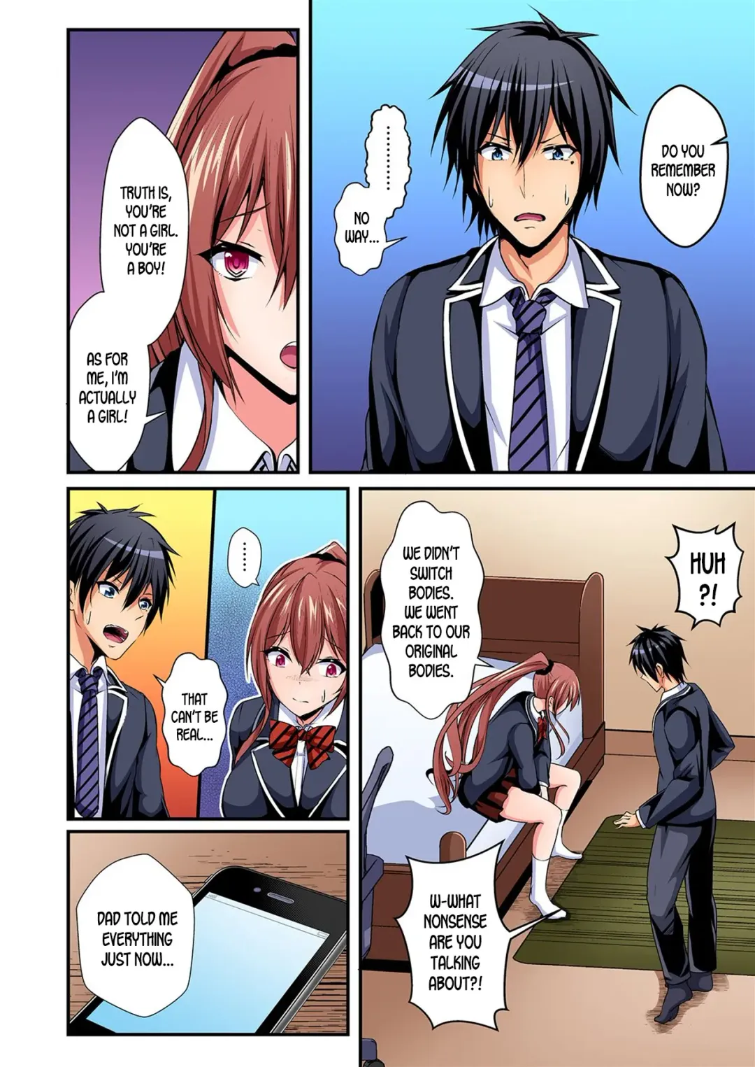 [Suishin Tenra] Irekawatte Dotabata Ecchi! ~Aya-nee no Binkan na Karada ni Ore wa Taerarenai  | Switch bodies and have noisy sex! I can't stand Ayanee's sensitive body 1-6 Fhentai - Page 105