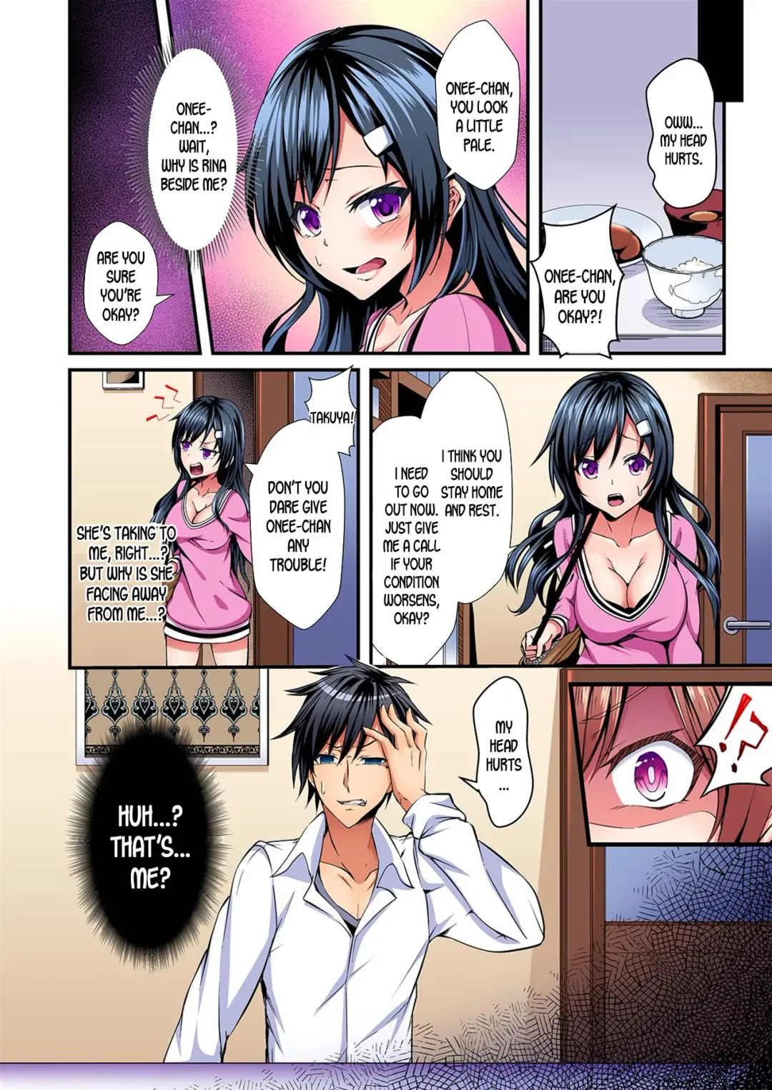 [Suishin Tenra] Irekawatte Dotabata Ecchi! ~Aya-nee no Binkan na Karada ni Ore wa Taerarenai  | Switch bodies and have noisy sex! I can't stand Ayanee's sensitive body 1-6 Fhentai - Page 5