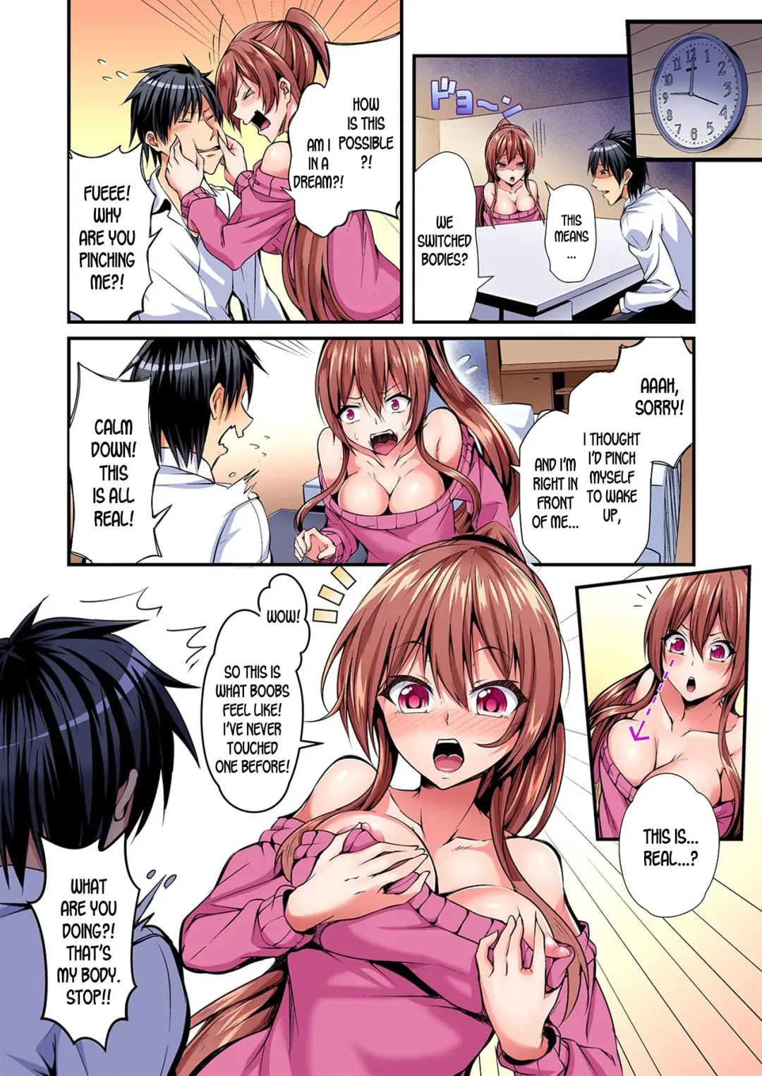 [Suishin Tenra] Irekawatte Dotabata Ecchi! ~Aya-nee no Binkan na Karada ni Ore wa Taerarenai  | Switch bodies and have noisy sex! I can't stand Ayanee's sensitive body 1-6 Fhentai - Page 7