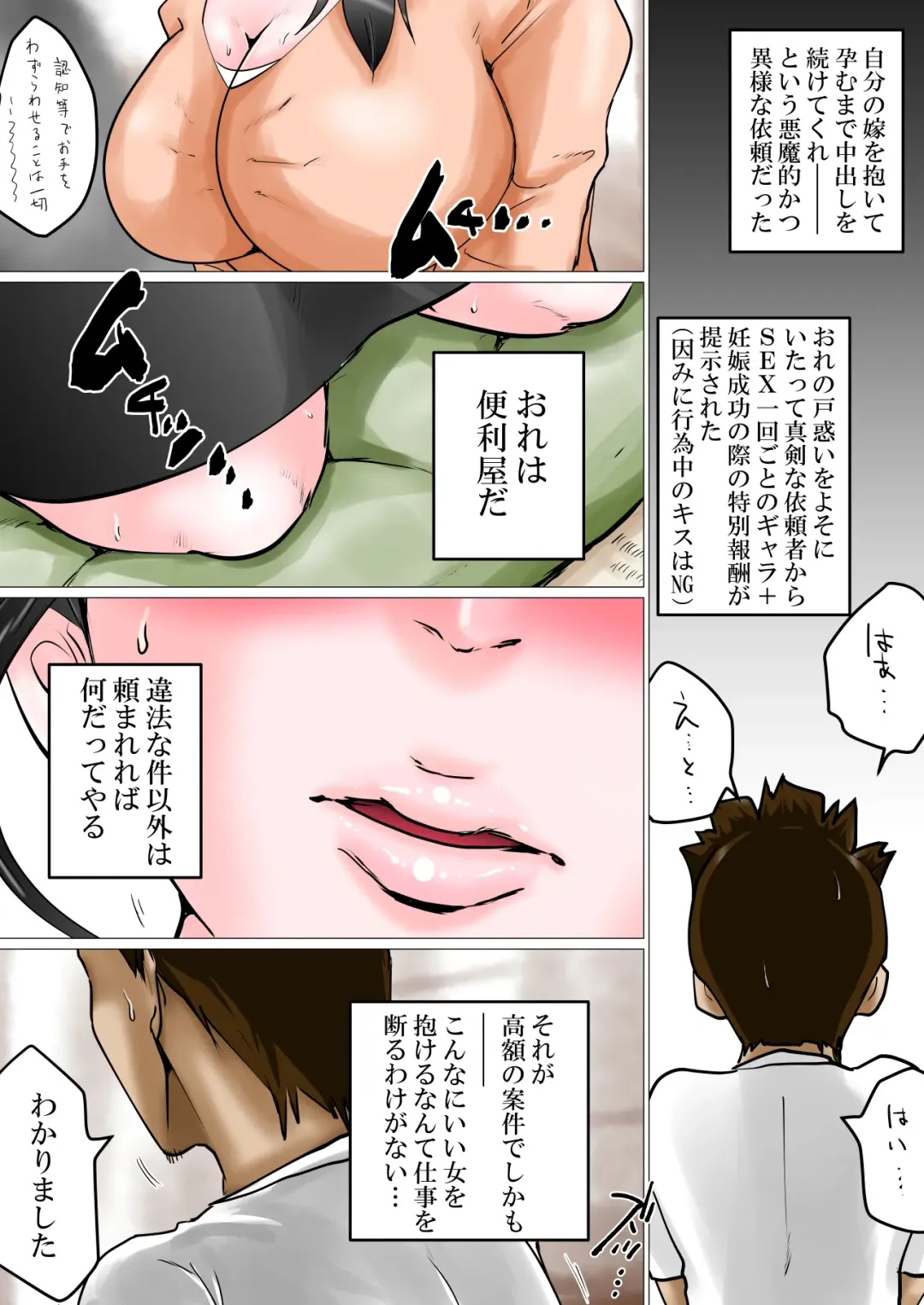 Tanetsuke Irai ~Funin ni Nayamu Fuufu ni Nakadashi o Irai Sareta Benriya no Hanashi Fhentai - Page 4