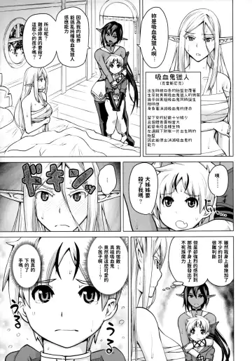 [Bizen Dorobune] Junpaku Elf to Kasshoku Elf to Chiisana Kyuuketsuki Fhentai - Page 8