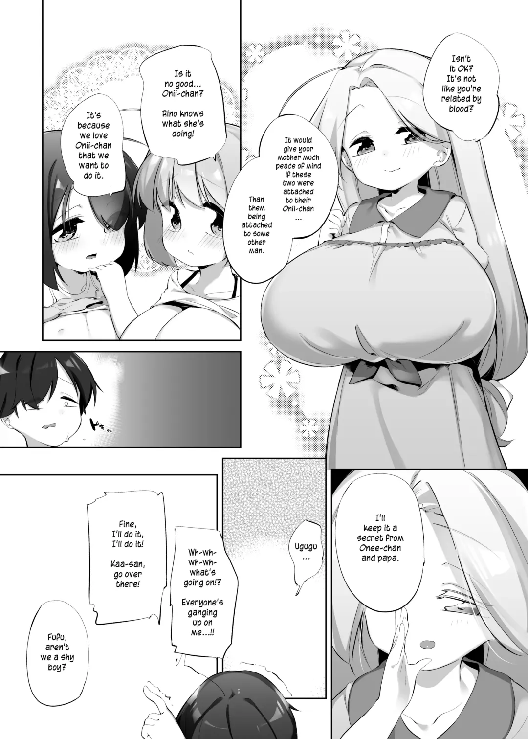 [Pedocchi] Imouto ni Hasamarete Shiawase Desho? | Between Sisters, Are You Happy? Fhentai - Page 10
