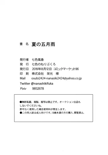 [Nanashiki Fuka] Natsu no Samidare Fhentai - Page 17