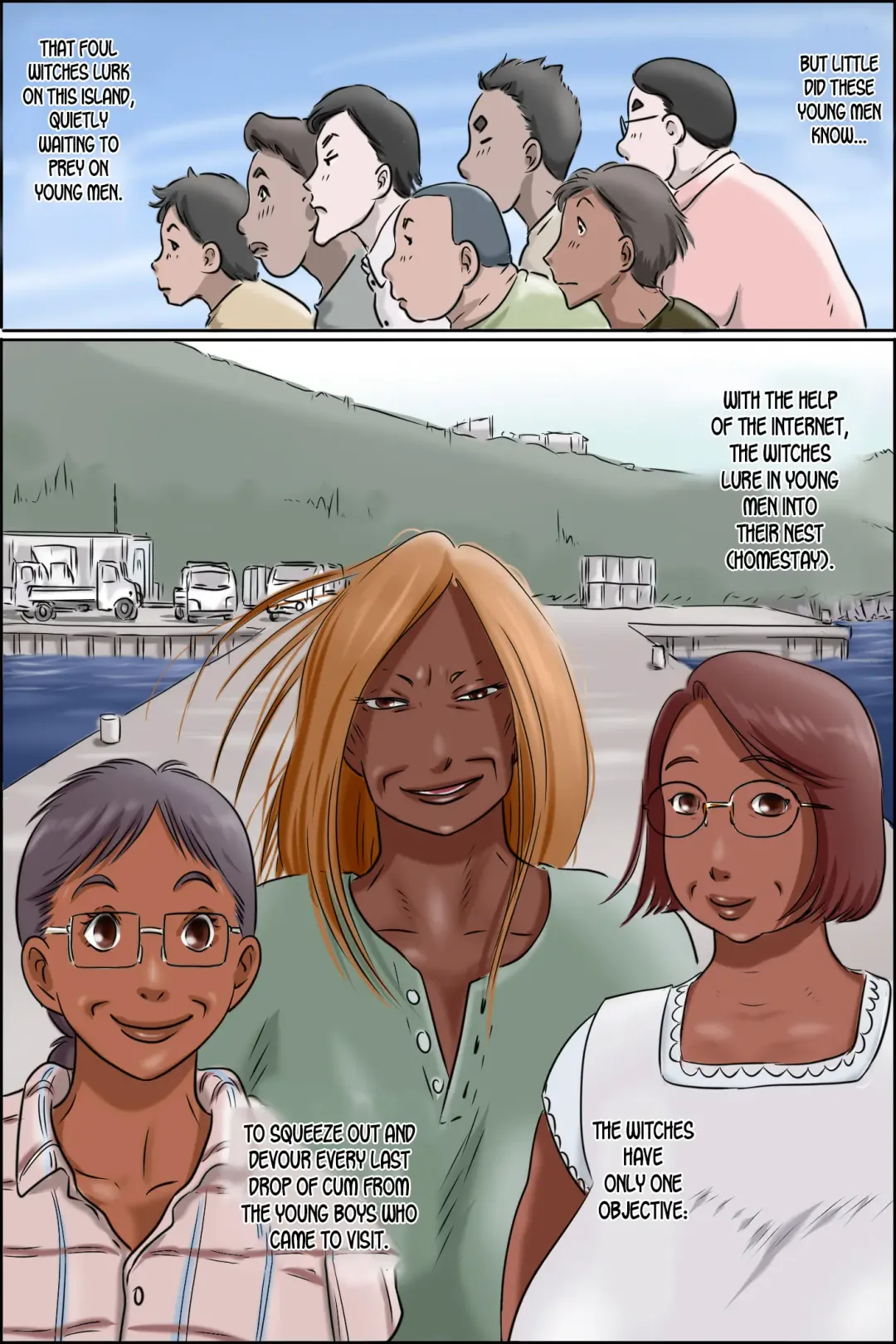 Sono Shima wa Makkuro ni Hiyake Shita Oba-san-tachi no Seisokuchi de Aru Fhentai - Page 4