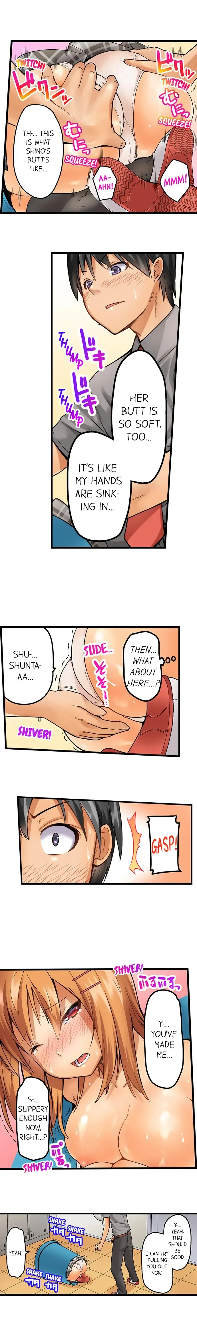 [Kintarou] Oshiri Marudashi Soku Ecchi Ugokenai no ni, Ima? Kono Mama!? | Trapped Sex in a Bucket Fhentai - Page 21