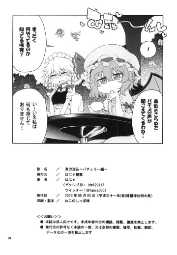 [Hanya] Touhou Meiko ~Patchouli Hen~ Fhentai - Page 18