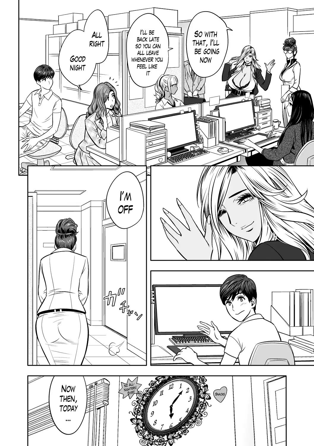 [Tatsunami Youtoku] Gal Ane Shachou to Harem Office ~SEX wa Gyoumu ni Fukumimasu ka?~ Fhentai - Page 34