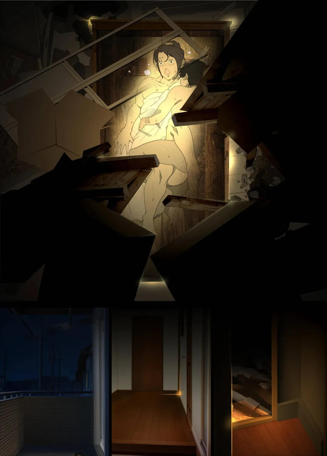 [Junk Kameyoko] Seieki Mamire no Tansu no Naka ni Tojikomerareta Zenra Oyako no Nurunuru Mitchaku Kinshinsoukan | 被關在滿是精液的櫃子中的全裸母子的貼身濕潤近親相姦 Fhentai - Page 46