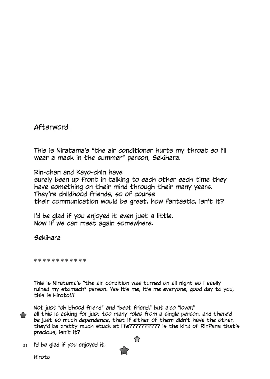 [Hiroto - Sekihara] Hoshikuzu Melancholy | Stardust Melody Fhentai - Page 21