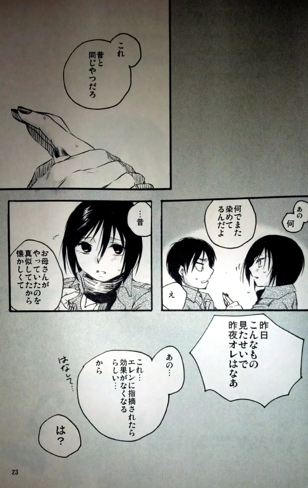 [Kanae] 21-sai to 9-sai no Mikasa ni Aisarete Yoru mo Nemurenai Eren no Hanashi Fhentai - Page 24