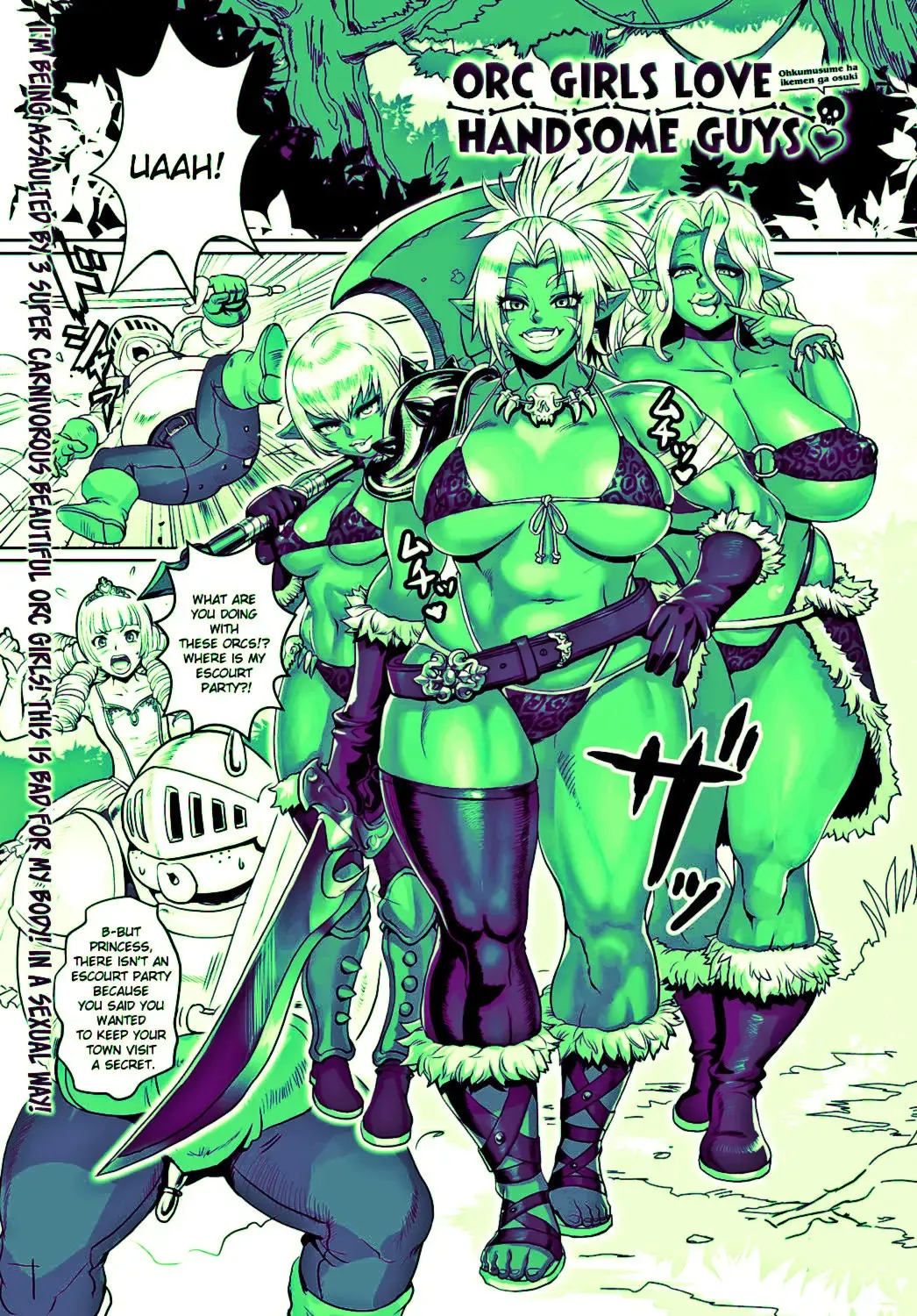 [Odd] Orc Musume wa Ikemen ga Osuki | Orc girls love handsome guys Fhentai - Page 1