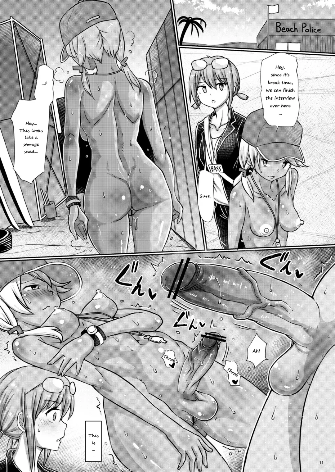 [Hakaba Yodomu] Futanari Beach Police no Oshigoto | Futanari Beach Police Work Fhentai - Page 11