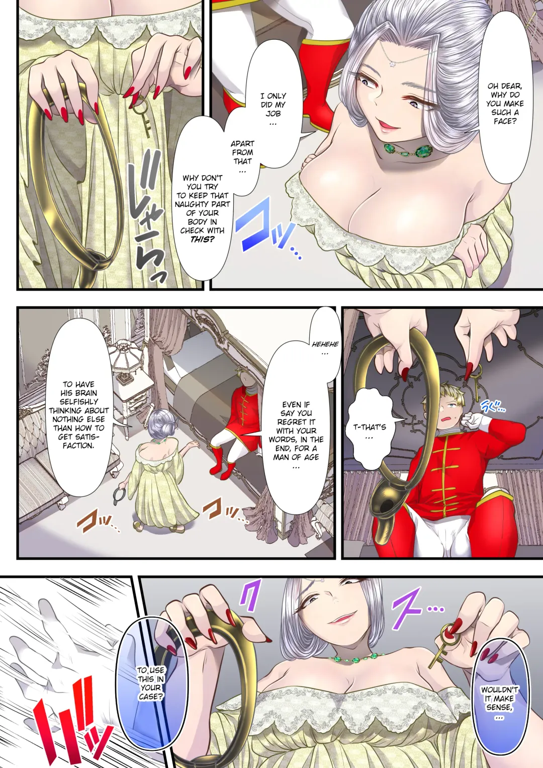 [Denchi] Koukyuu Shoufu no Baikoku Maso-ka Choukyou ~Juusha Baikyaku Hen~ | I became a a Masochist and Sold out my country at the Hands of this High Class Prostitute. Fhentai - Page 54