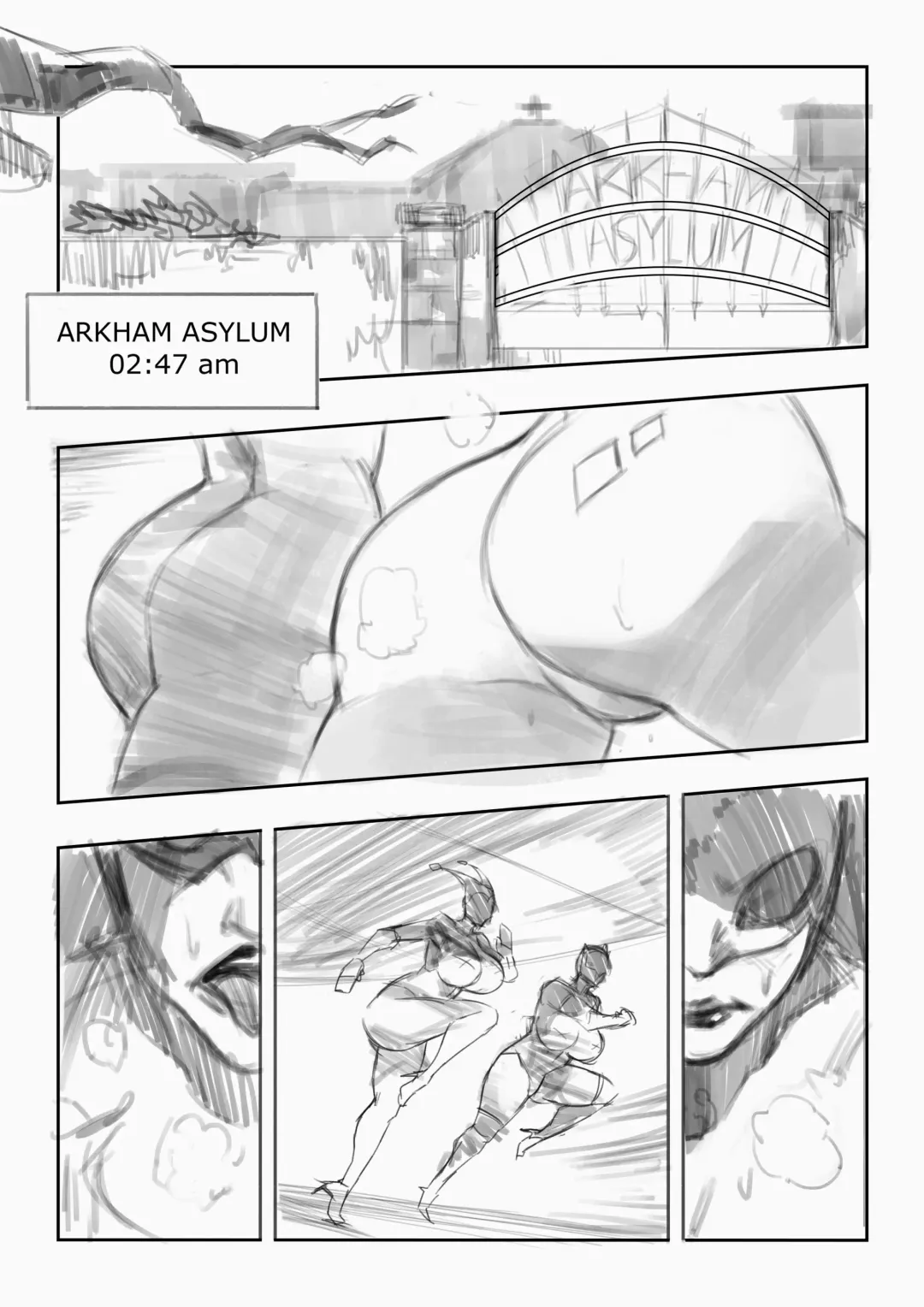 Catwoman and Quinn doujin sketch Fhentai - Page 2