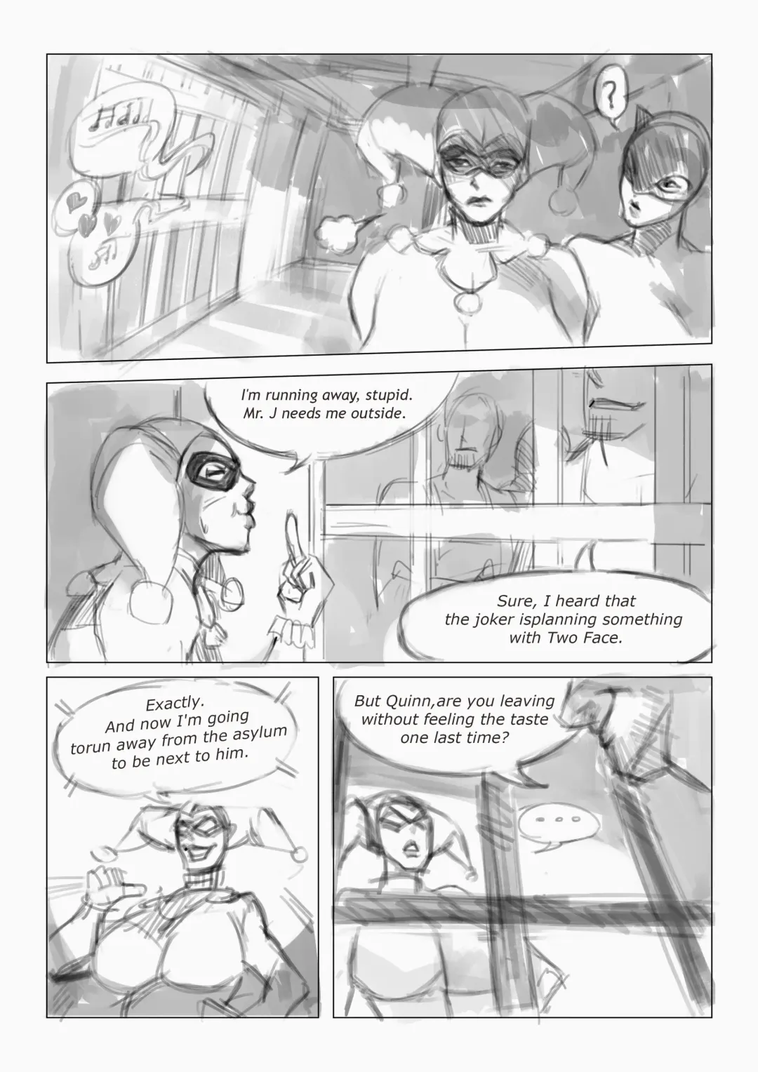 Catwoman and Quinn doujin sketch Fhentai - Page 4