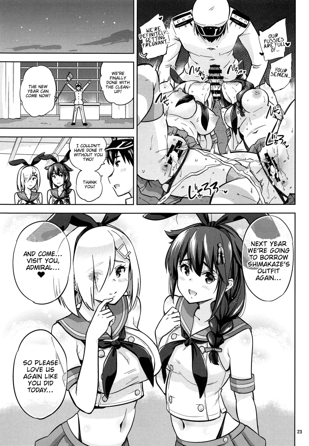 [Sarfata] Zekamashi na Shigure-chan to Hamakaze-san to. | Together with Shigure and Hamakaze Wearing Zekamashi outfits. Fhentai - Page 24