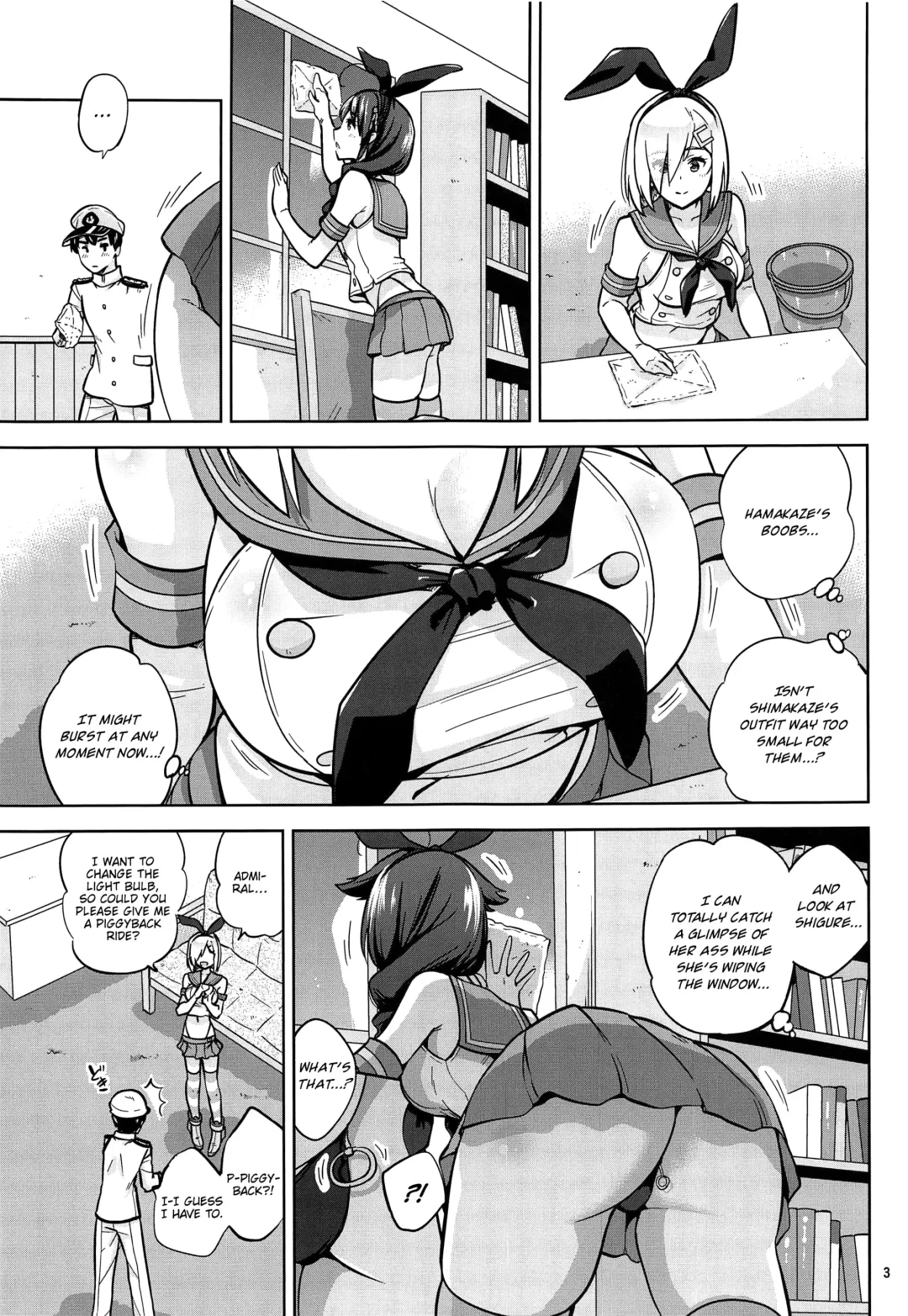 [Sarfata] Zekamashi na Shigure-chan to Hamakaze-san to. | Together with Shigure and Hamakaze Wearing Zekamashi outfits. Fhentai - Page 4