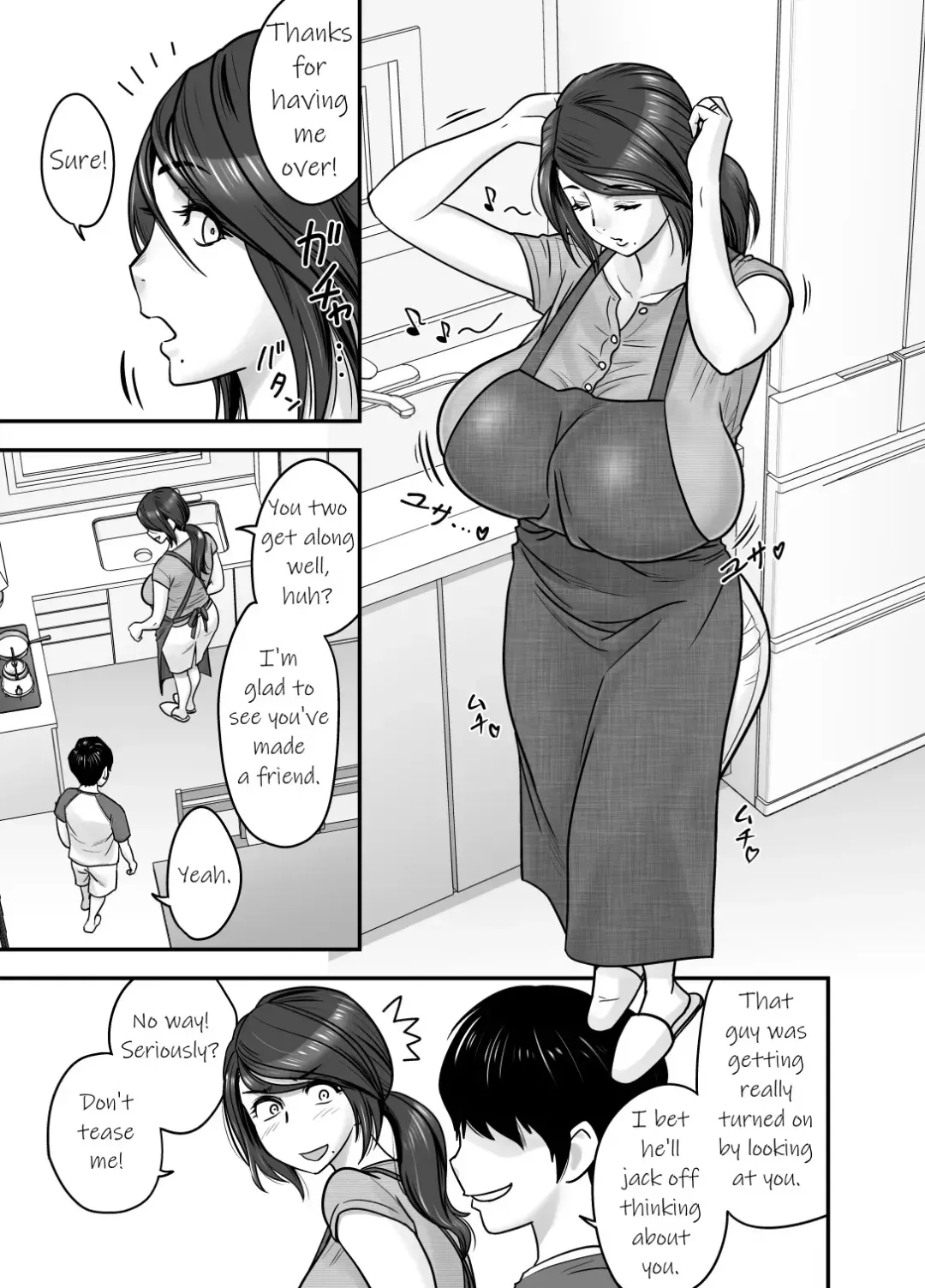 [Tatsunami Youtoku] Hitozuma de Mama de Hatsukano | My First Girlfriend is a Housewife and my Mom Fhentai - Page 9