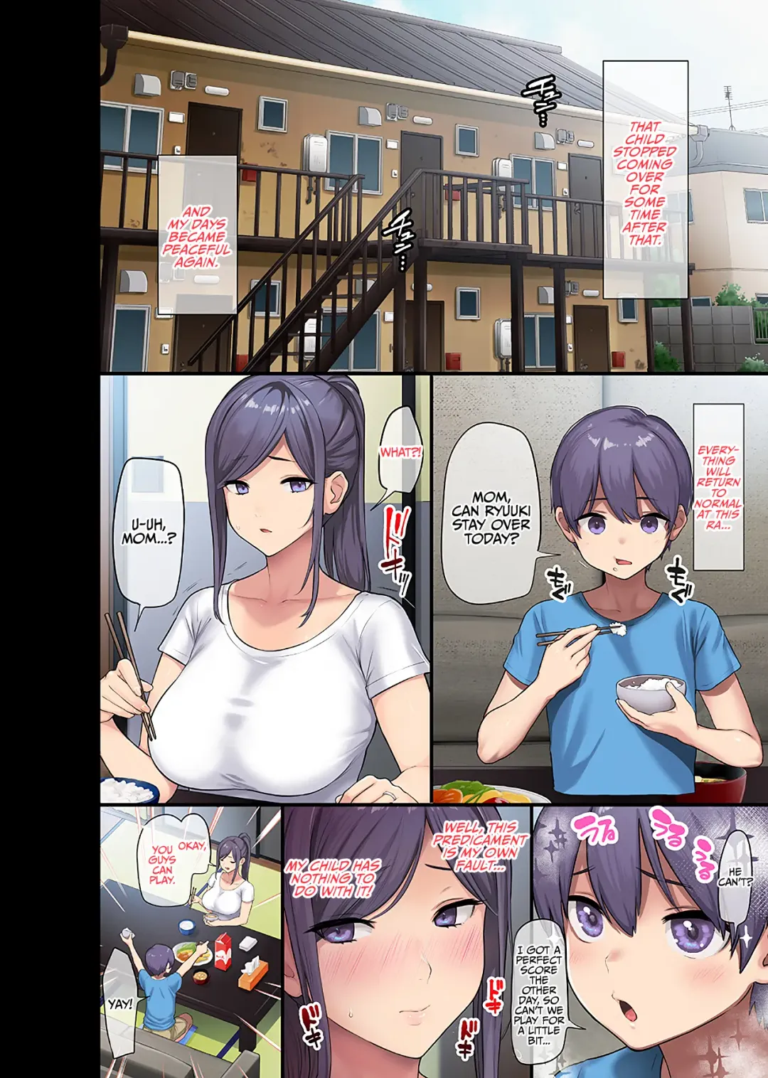 [Meme50 - Ohkami Ryosuke] Kyonyuu Miboujin to Musuko no Waruui Otomodachi Honpen Rensai | Giant Boobs Widow and Her Son's Very. Very Bad Friend Fhentai - Page 27