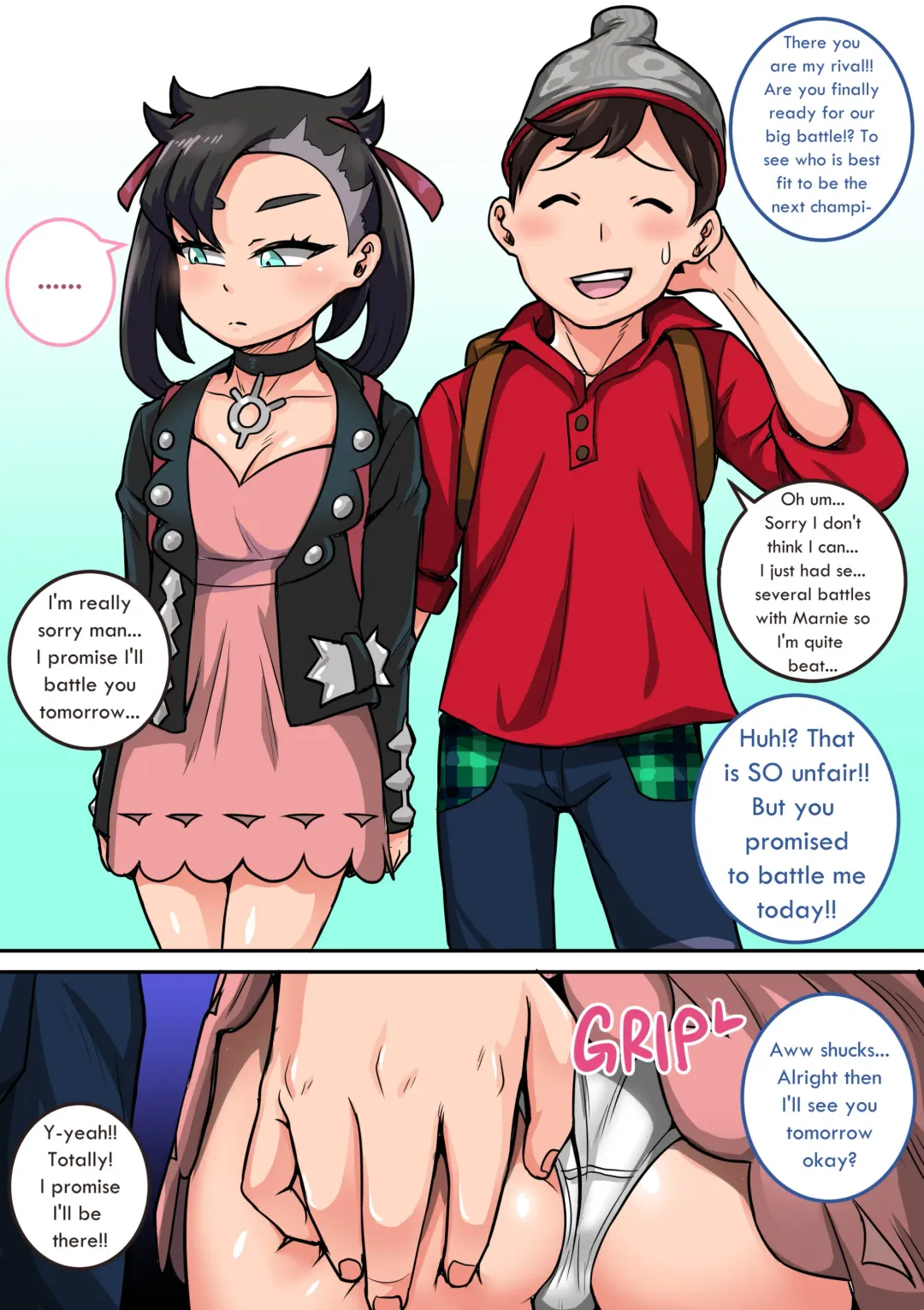 [Juna Juna Juice] Pokémon Sword Shield Victor x Marnie Fhentai - Page 1