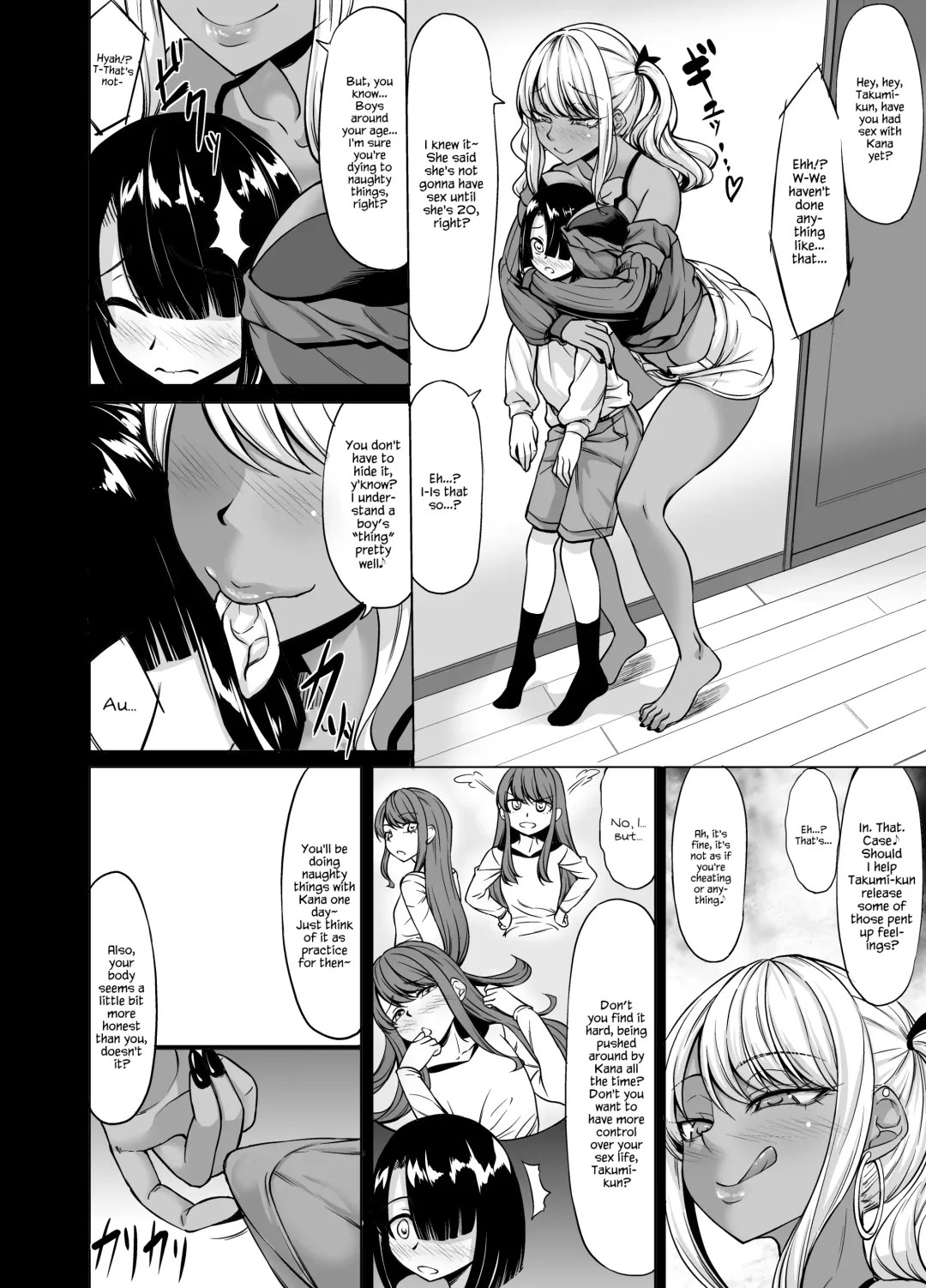 [Kinntarou] A-Cup no Kanojo yori J-Cup no Kuro Gal no Onee-san no Hou ga Ii yo ne? | Would you rather be with your A-cup girlfriend or a J-cup, dark skinned, gyaru onee-san? Fhentai - Page 10