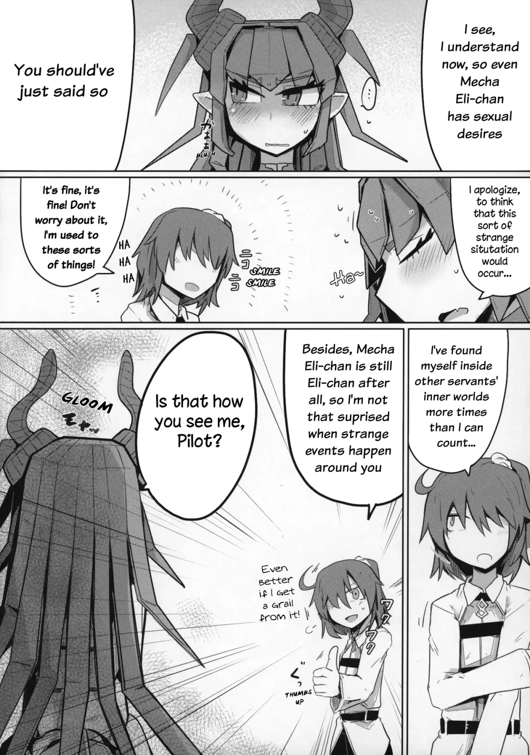 [Henoeno] Koisuru Mecha Eli-chan to Josou Master | Lovestruck Mecha Eli-chan and Her Cross-dressing Master Fhentai - Page 9